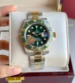 Replica Rolex Submariner 40mm Watch Two Tone Green Ceramic Bezel Men